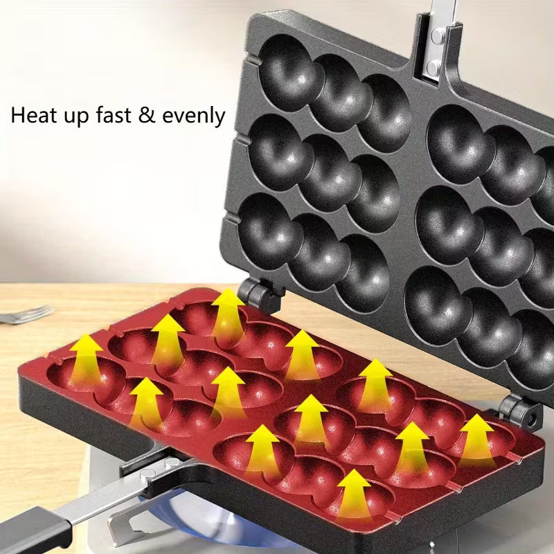 Commercial Egg Waffle Mold, Home Gas And Electric Egg Waffle Baking Machine, Cookie And Cake Molds
